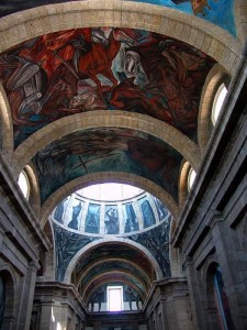 Pictures of Jose Clemente Orozco murals at the Cabanas building in Guadalajara Mexico paintings murals